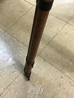 Vintage K&E Wood Camera/Surveyor Adjustable Height Tripod to approx. 58