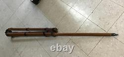 Vintage K&E Wood Camera/Surveyor Adjustable Height Tripod to approx. 58