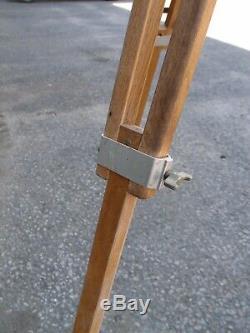 Vintage Kern Aarau Switzerland Wooden & Aluminium Tripod & Surveyor's Level