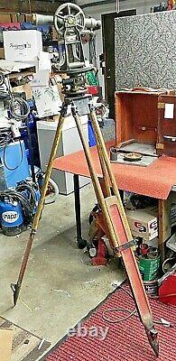 Vintage Keuffel & Esser 74000 Surveying Transit With Wooden Box & Tripod