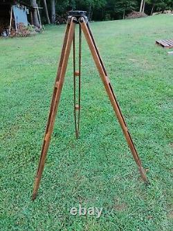 Vintage Keuffel & Esser K & E Wooden Surveyor Tripod Made in USA