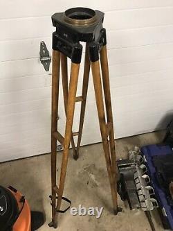 Vintage Keuffel & Esser wooden surveyors tripod industrial lamp stand base part