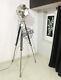 Vintage Lamp Rivet Retro Night Lamp Stand Tripod Wooden Home Lighting Stand