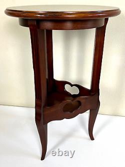 Vintage Mahogany Tiered Tripod Side Table Fluted Column Flared Leg