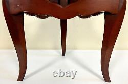 Vintage Mahogany Tiered Tripod Side Table Fluted Column Flared Leg