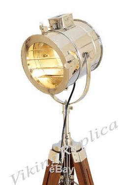Vintage Marine Floor Lamp, Nautical Spot Studio Tripod Floor Lamps Search light