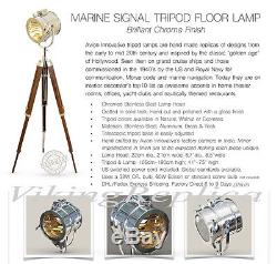 Vintage Marine Floor Lamp, Nautical Spot Studio Tripod Floor Lamps Search light