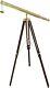 Vintage Marine Solid Bass Navy Telescope With Tripod Wooden Stand Handmade Item