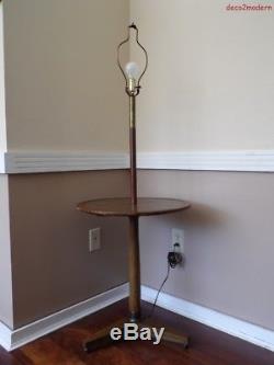 Vintage Mid Century Modern Floor Lamp Table Tripod Base Pole Light MCM Retro