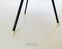 Vintage Mid Century White Plastic Bubble Lamp with Wooden Tripod Legs