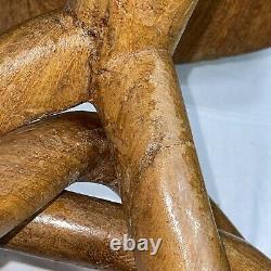 Vintage Midcentury Modern primitive burl wood tripod occasional table
