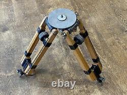 Vintage Miller Wooden Television Tripod Baby Legs. For Arriflex Etc. 90mm Bowl