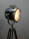 Vintage Modern Spotlight Look Floor Lamp In Chrome Finish With Brown With Tripod