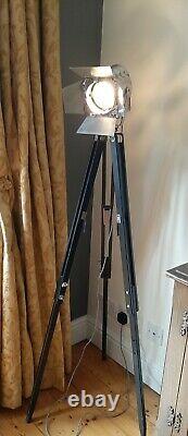 Vintage, Mole Richardson studio light on wooden tripod. Type 1404