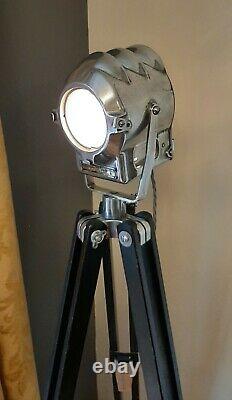 Vintage, Mole Richardson studio light on wooden tripod. Type 1404