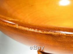 Vintage Munising Marked Wood Bowl 13.5 x 5 1/2 Removable Tri-Pod 15.5 Legs