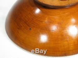 Vintage Munising Marked Wood Bowl 13.5 x 5 1/2 Removable Tri-Pod 15.5 Legs