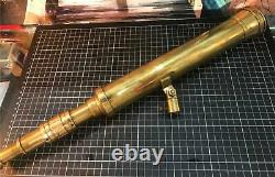 Vintage Nautical Brass Binocular Telescope with Wooden Tripod