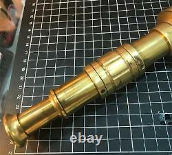 Vintage Nautical Brass Binocular Telescope with Wooden Tripod