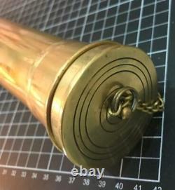 Vintage Nautical Brass Binocular Telescope with Wooden Tripod