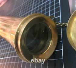 Vintage Nautical Brass Binocular Telescope with Wooden Tripod