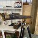 Vintage Nautical Brass Withwood Inlaid Floor Standing Telescope With Tripod