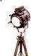 Vintage Nautical Copper Spot Light Floor Lamp With Wooden Tripod Home Decor