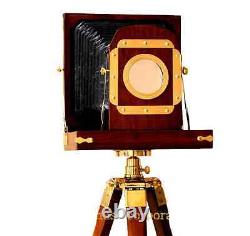 Vintage Nautical Designer Wooden Camera With Tripod Retro Look Nautical Designer