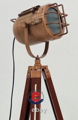 Vintage Nautical Searchlight Marine Spotlight Retro Tripod Floor Lamp Decor etc