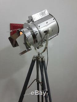 Vintage Nautical Searchlight Spot Light With wooden Tripod Home Decor