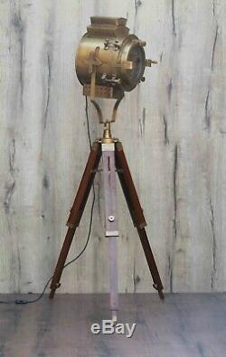 Vintage Nautical Spotlight Tripod Floor Lamp