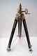 Vintage Nautical Wooden Corner Floor Tripod Stand Brass Brown Suitabl For Camera