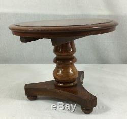 Vintage Oak Tilt Top Miniature Tripod Table. 20cm In Diameter. 25cm In Height