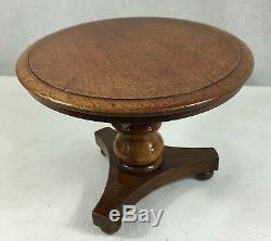 Vintage Oak Tilt Top Miniature Tripod Table. 20cm In Diameter. 25cm In Height