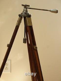 Vintage PANRITE Wooden Wood Camera Tripod with Universal Head Nice