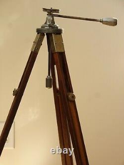 Vintage PANRITE Wooden Wood Camera Tripod with Universal Head Nice