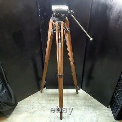 Vintage Photo Equipment Ries Junior Photoplane Tilt-Head Tripod Wood 1950/60s