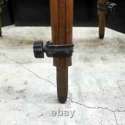 Vintage Photo Equipment Ries Junior Photoplane Tilt-Head Tripod Wood 1950/60s