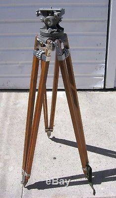 Vintage Professional Junior Wood Camera Tripod with Case And Bench Mount