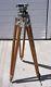 Vintage Professional Junior Wood Camera Tripod With Case And Bench Mount