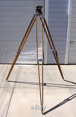 Vintage Professional Junior Wood Camera Tripod with Case And Bench Mount