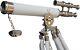 Vintage Retro Double Barrel Sailor Spyglass Telescope With Wooden Tripod Stand