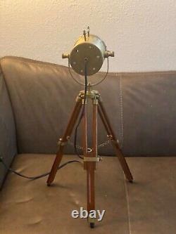 Vintage Retro Marine Tripod Spotlight Searchlight Floor/Tabletop Lamp Nautical