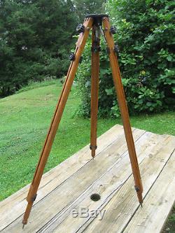 Vintage Ries Model C Delux Tri-Lok Wood Camera Tripod Serial # 7704 Photography