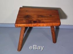 Vintage Rustic Organic Wood Tree Slab Tripod Side End Table Pioneer Furniture VT