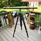 Vintage Solid Brass Telescope Wooden Adjustable Tripod Nautical 36 Halloween