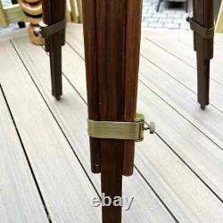 Vintage Solid Brass Telescope Wooden Adjustable Tripod Nautical 36 Halloween