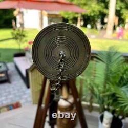 Vintage Solid Brass Telescope Wooden Adjustable Tripod Nautical 36 Halloween