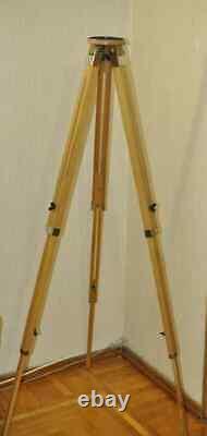 Vintage Soviet Wooden Sliding Tripod Telescopic for Large Format Camera