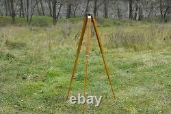 Vintage Soviet Wooden Sliding Tripod Telescopic for Large Format Camera